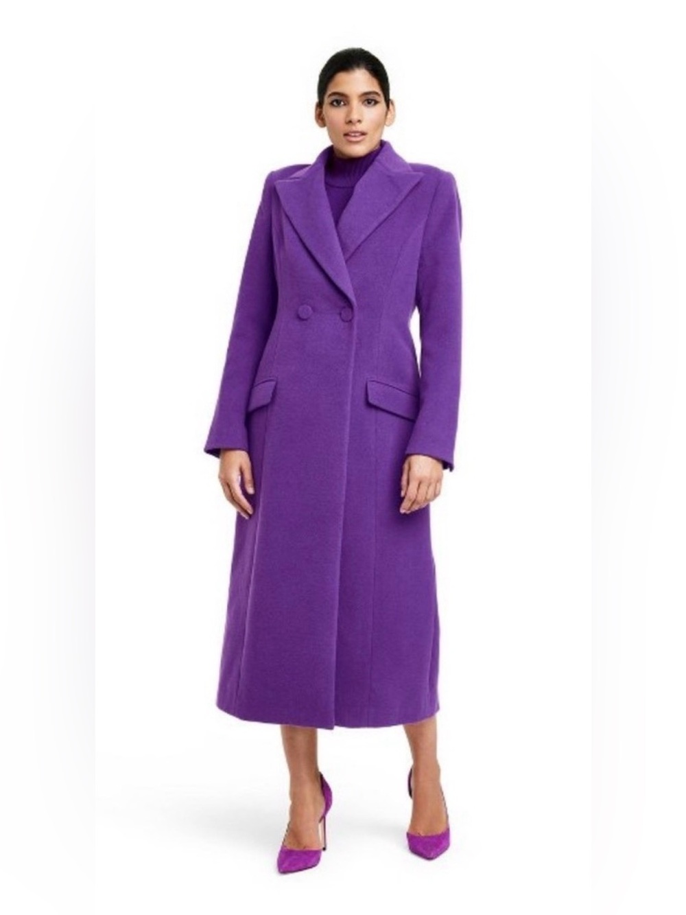 Sergio Hudson x Target Purple Long Wool Blend Coat size XXS